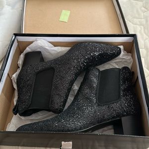 Black Glitter Ankle Boots Brand New In Box